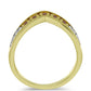 Anillo de Plata Bañada en Oro con Diamante Champagne y Diamante blanco