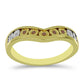 Anillo de Plata Bañada en Oro con Diamante Champagne y Diamante blanco