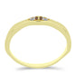 Anillo de Plata Bañada en Oro con Diamante Champagne y Diamante blanco