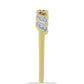 Anillo de Plata Bañada en Oro con Diamante Champagne y Diamante blanco
