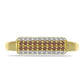 Anillo de Plata Bañada en Oro con Diamante Champagne y Diamante blanco