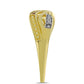 Anillo de Plata Bañada en Oro con Diamante Champagne y Diamante blanco