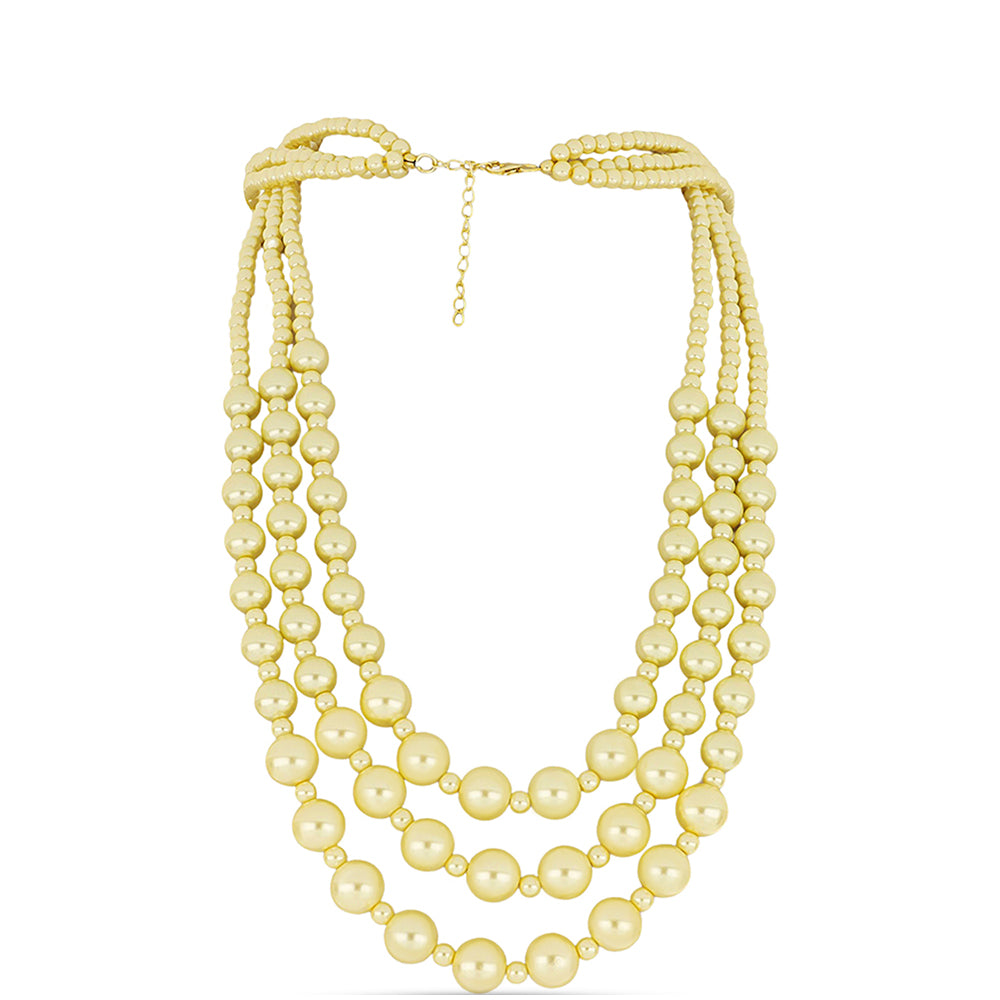 Collar de Plata Bañada en Oro con Perlas Melocotón 1 