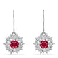 Pendientes de Plata con Rubí de Madagascar y Diamante blanco