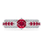Anillo de Plata con Rubí de Madagascar y Diamante blanco