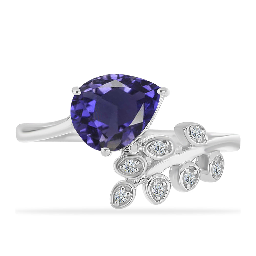 Anillo de Plata con Lolita y Topacio Blanco