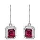 Pendientes de Plata con Rubí de Madagascar y Diamante blanco