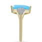 Anillo de Plata Bañada en Oro con Calcedonia Aqua y Topacio Blanco