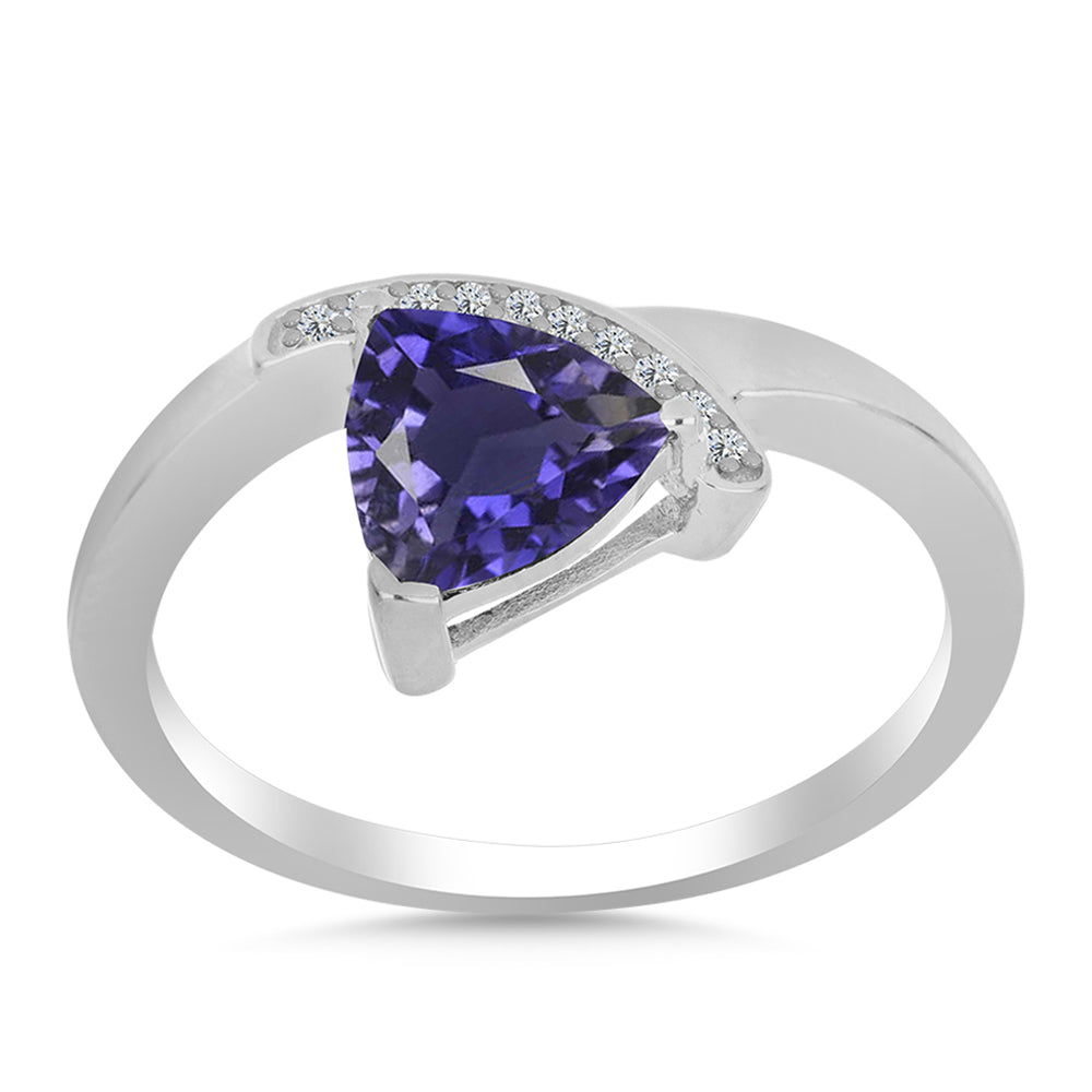 Anillo de Plata con Lolita y Topacio Blanco 3 