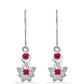 Pendientes de Plata con Rubí de Madagascar y Diamante blanco