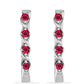 Pendientes de Plata con Rubí de Madagascar y Diamante blanco
