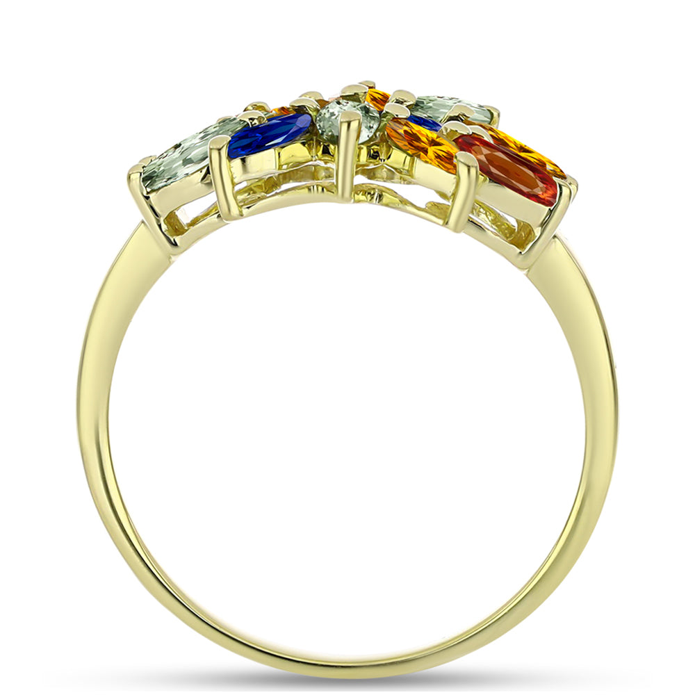 Anillo de Plata Bañada en Oro con Zafiro Arco Iris Rosebery 2 