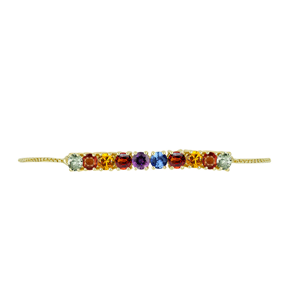 Pulsera de Plata Bañada en Oro con Zafiro Arco Iris Rosebery 2 