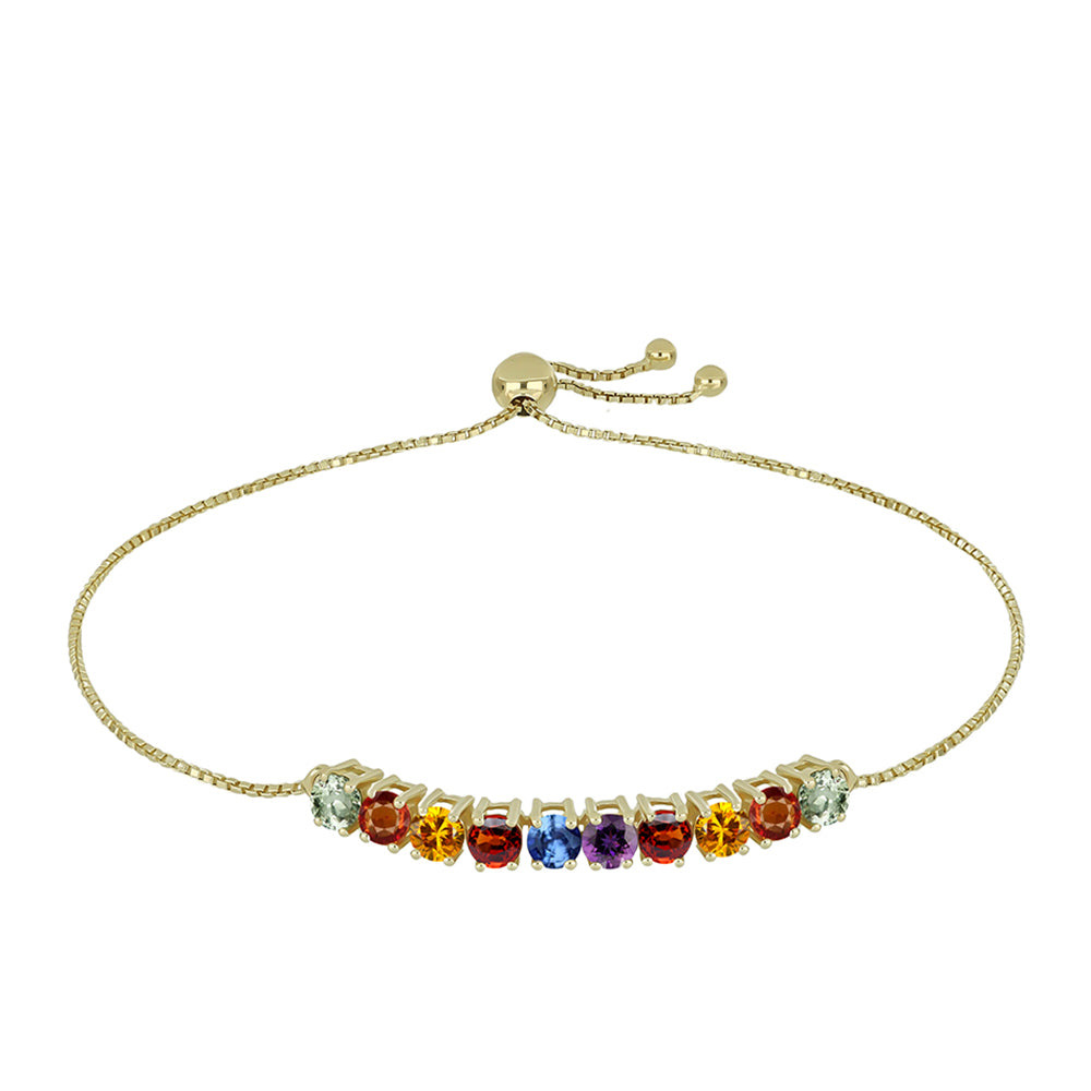 Pulsera de Plata Bañada en Oro con Zafiro Arco Iris Rosebery 1 