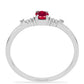 Anillo de Plata con Rubí de Madagascar y Diamante blanco