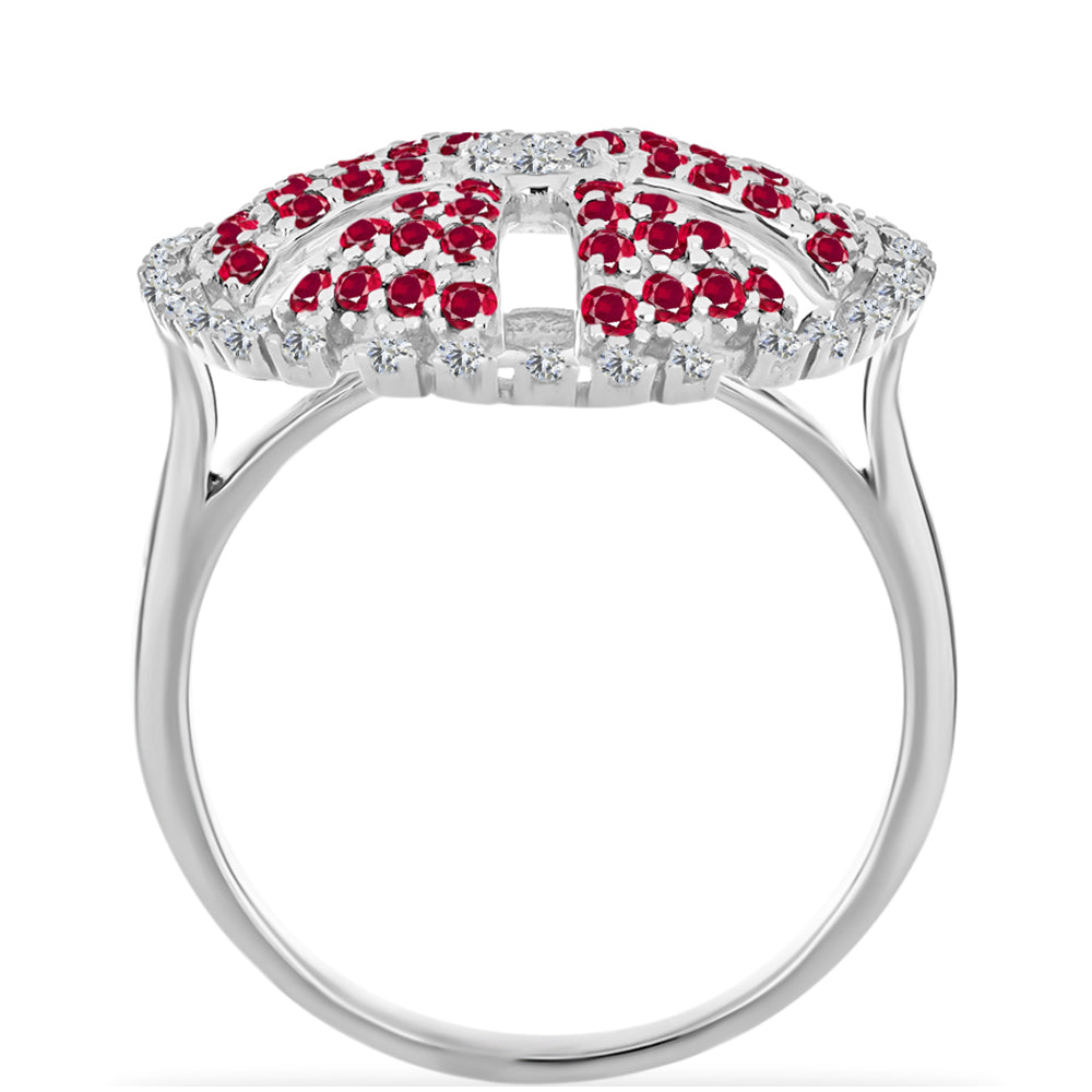Anillo de Plata con Rubí de Madagascar y Diamante blanco 2 