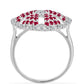 Anillo de Plata con Rubí de Madagascar y Diamante blanco