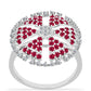 Anillo de Plata con Rubí de Madagascar y Diamante blanco