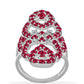 Anillo de Plata con Rubí de Madagascar y Diamante blanco
