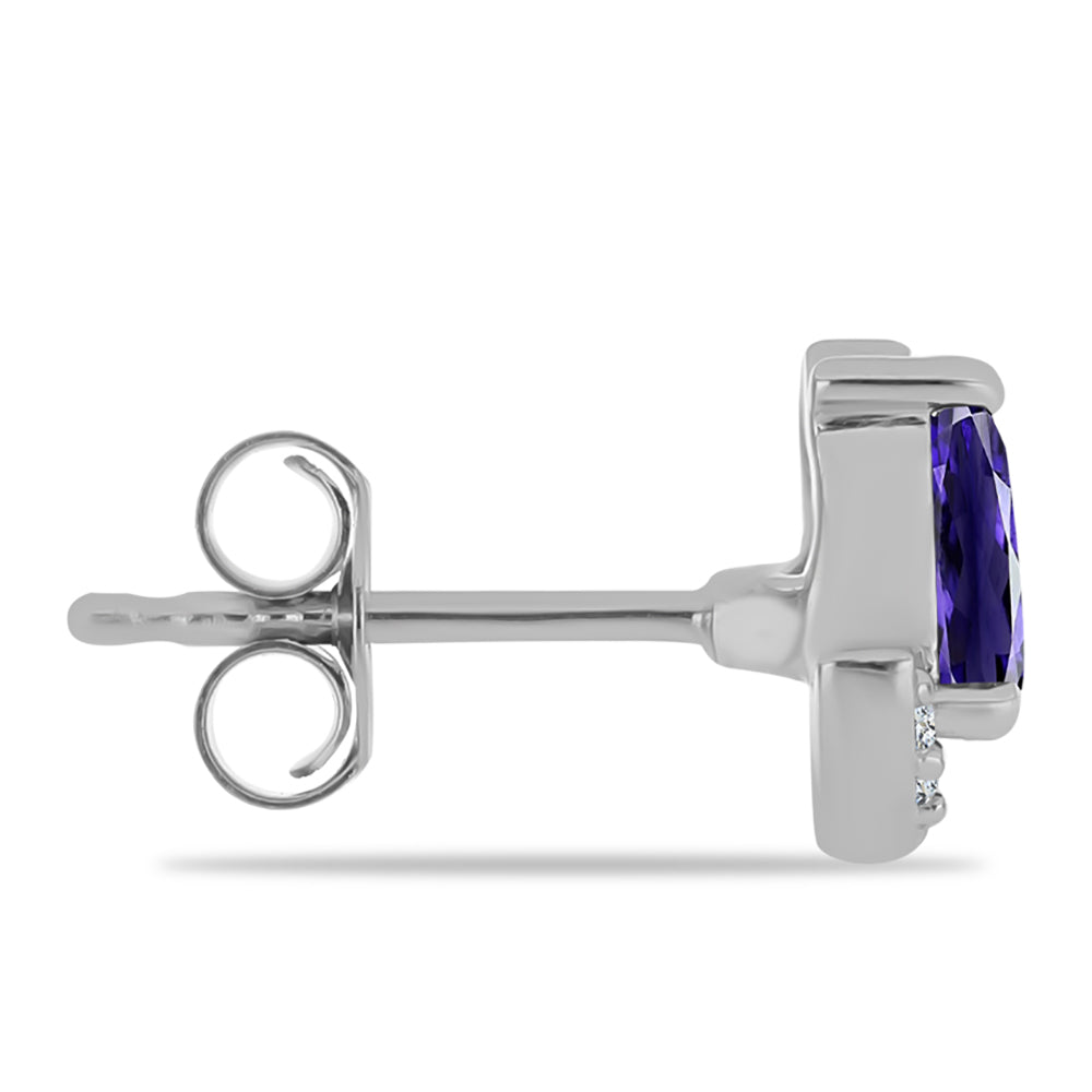 Pendientes de Plata con Lolita y Topacio Blanco
