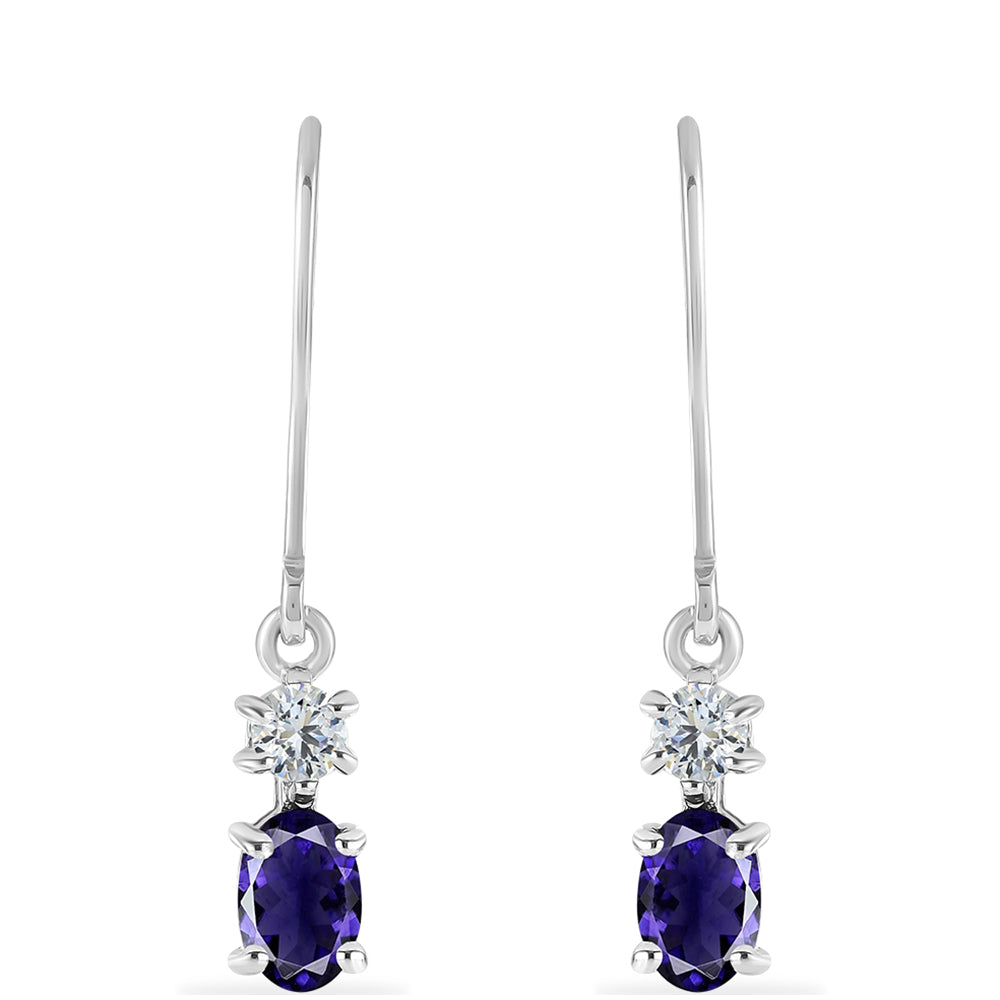 Pendientes de Plata con Lolita y Topacio Blanco