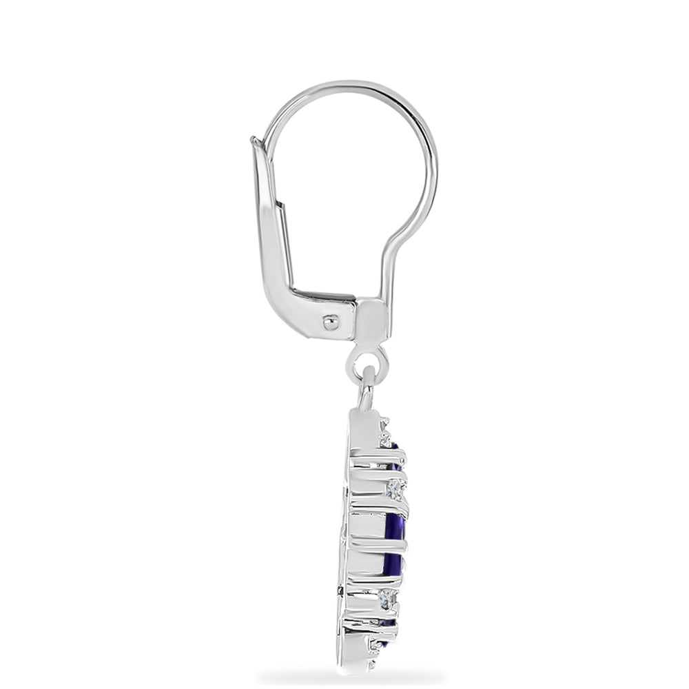 Pendientes de Plata con Lolita y Topacio Blanco 2 