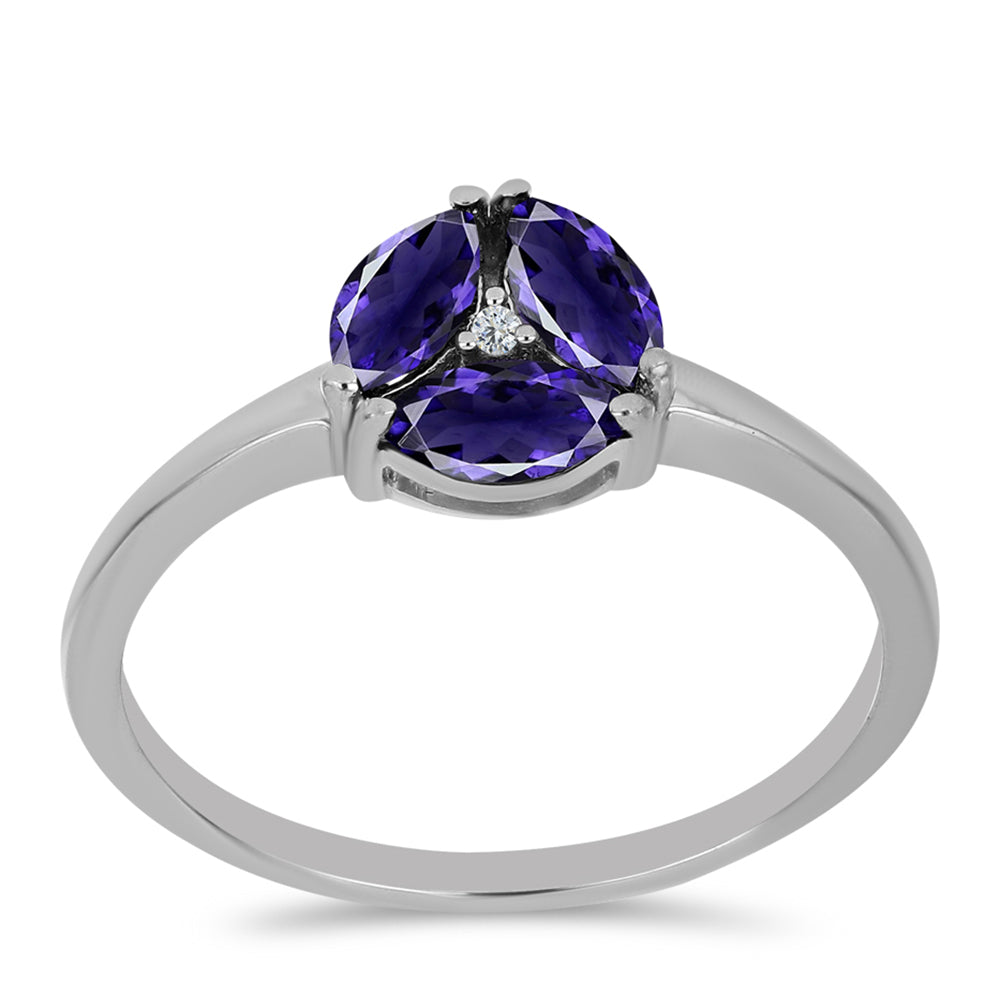 Anillo de Plata con Lolita y Topacio Blanco