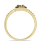 Anillo de Plata Bañada en Oro con Diamante Azul