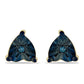 Pendientes de Plata Bañada en Oro con Diamante Azul