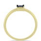 Anillo de Plata Bañada en Oro con Diamante Azul