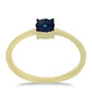 Anillo de Plata Bañada en Oro con Diamante Azul