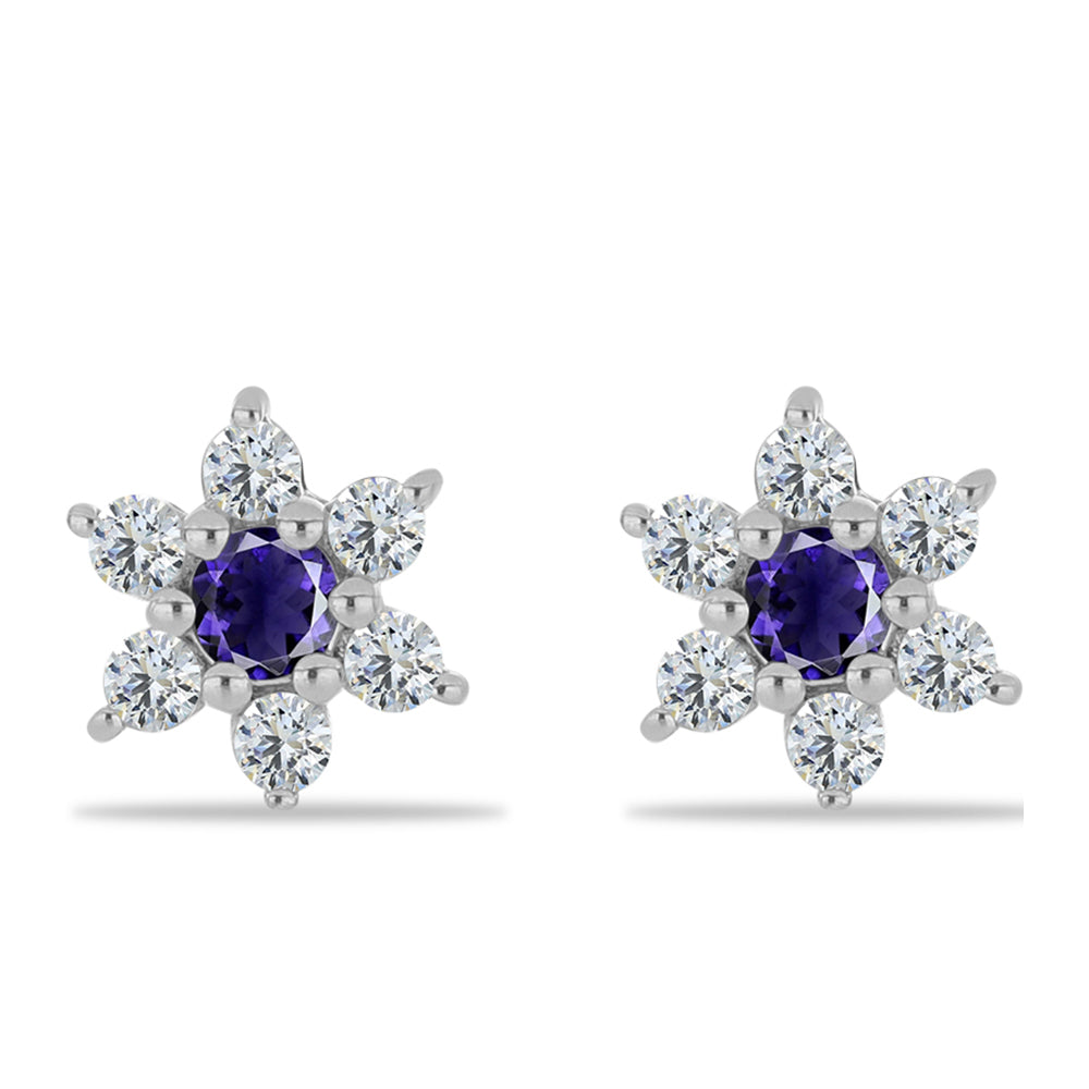 Pendientes de Plata con Lolita y Topacio Blanco 1 