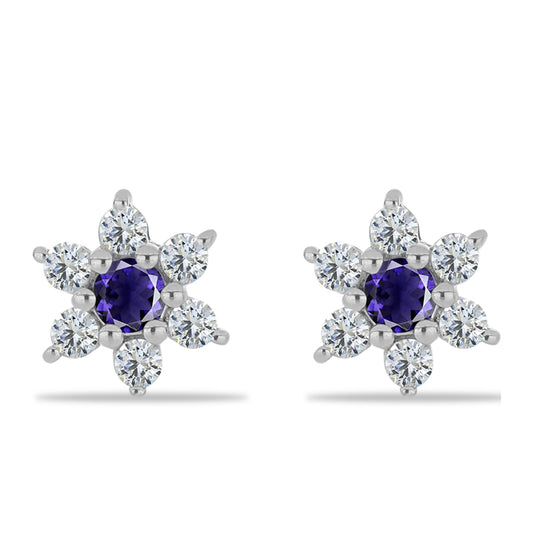 Pendientes de Plata con Lolita y Topacio Blanco