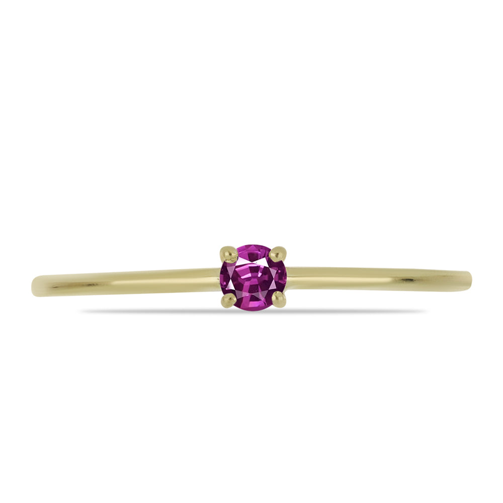 Anillo de Plata Bañada en Oro con Zafiro Púrpura