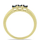 Anillo de Plata Bañada en Oro con Diamante Azul