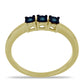 Anillo de Plata Bañada en Oro con Diamante Azul