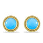 Pendientes de Plata Bañada en Oro con Calcedonia Aqua