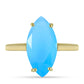Anillo de Plata Bañada en Oro con Calcedonia Aqua