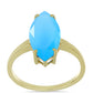 Anillo de Plata Bañada en Oro con Calcedonia Aqua