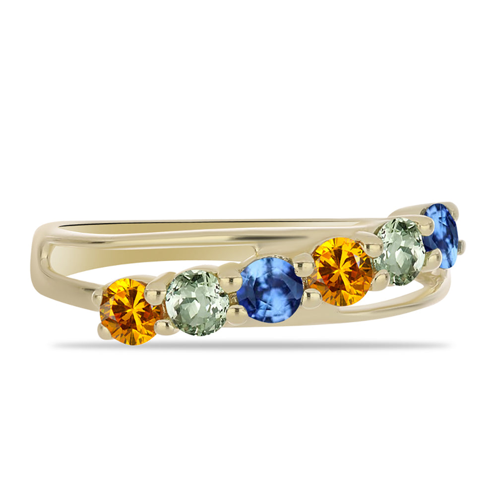 Anillo de Plata Bañada en Oro con Zafiro Arco Iris Rosebery 1 
