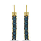 Pendientes de Plata Bañada en Oro con Diamante Azul