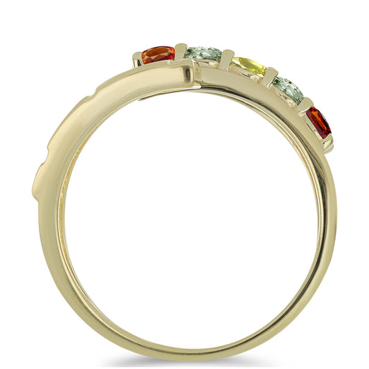 Anillo de Plata Bañada en Oro con Zafiro Arco Iris Rosebery