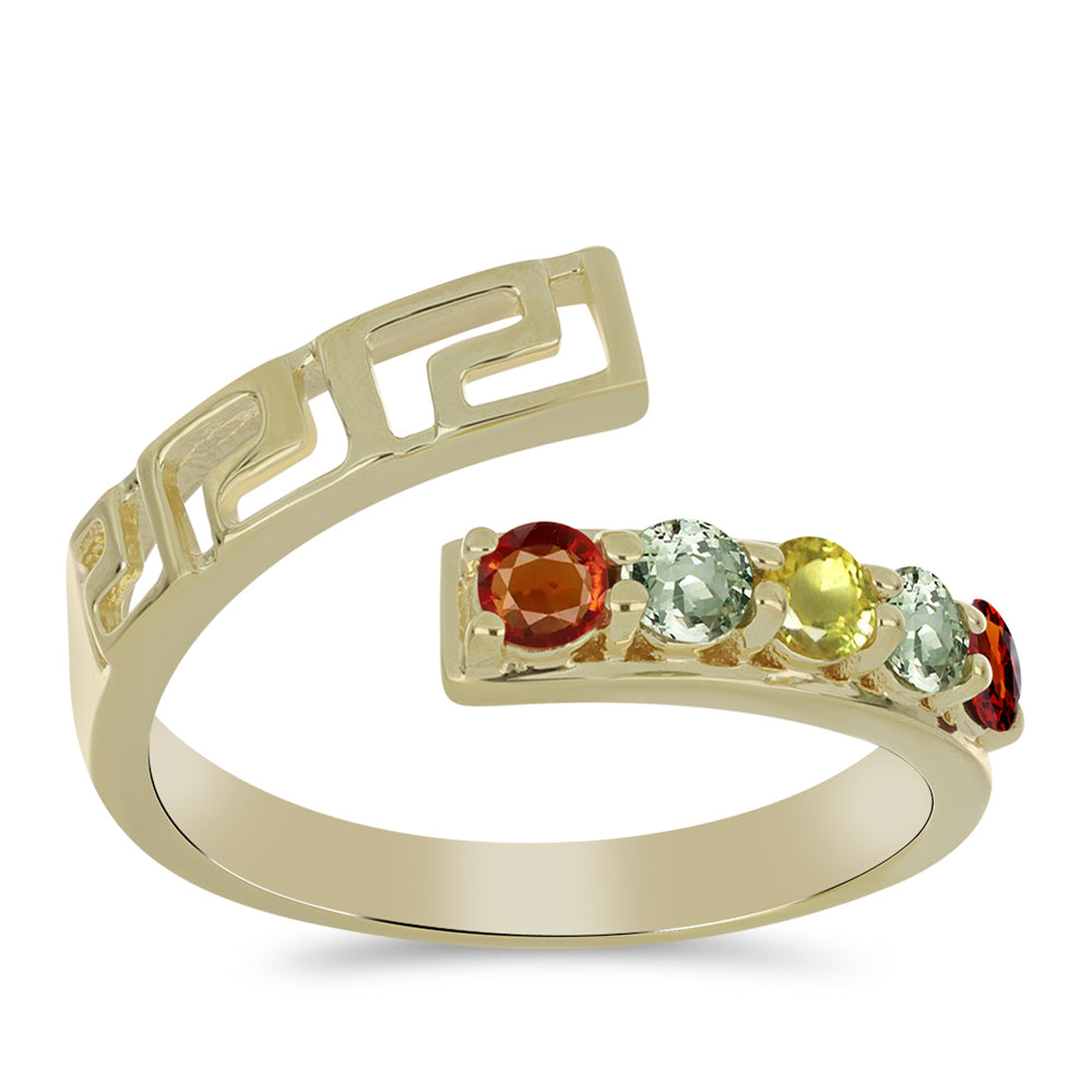 Anillo de Plata Bañada en Oro con Zafiro Arco Iris Rosebery
