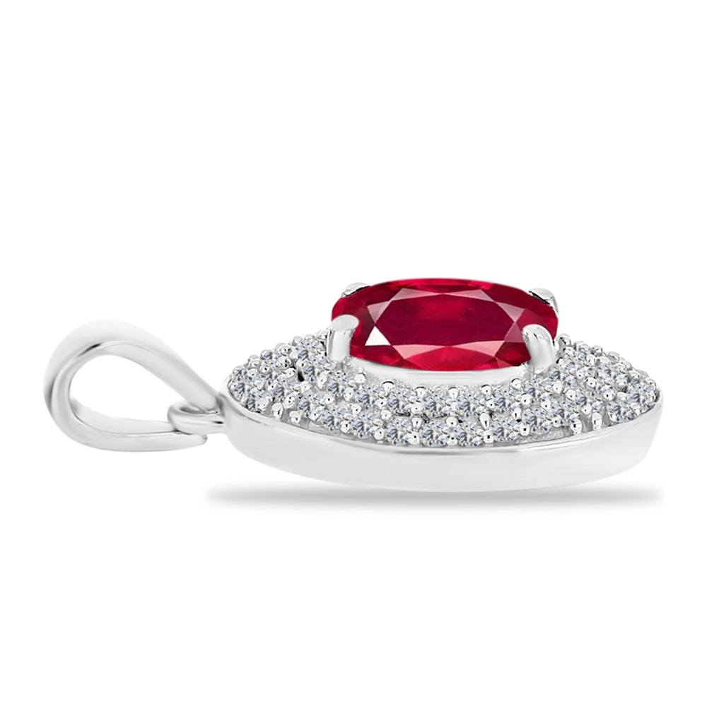 Colgante de Plata con Rubí de Madagascar y Diamante blanco 2 