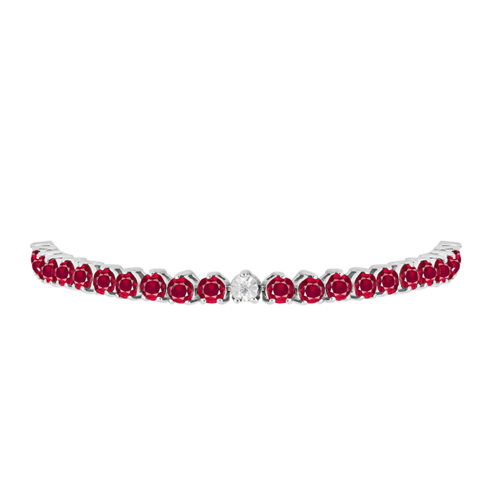 Pulsera de Plata con Rubí de Madagascar y Diamante 2 