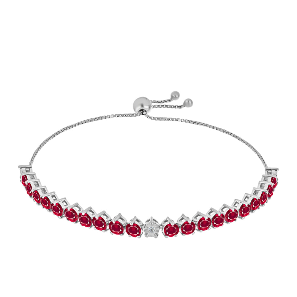 Pulsera de Plata con Rubí de Madagascar y Diamante 1 