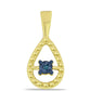 Colgante de Plata Bañada en Oro con Diamante Azul