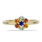 Anillo de Plata Bañada en Oro con Zafiro Arco Iris Rosebery
