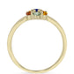 Anillo de Plata Bañada en Oro con Zafiro Arco Iris Rosebery