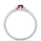Anillo de Plata con Rubí de Madagascar y Diamante blanco